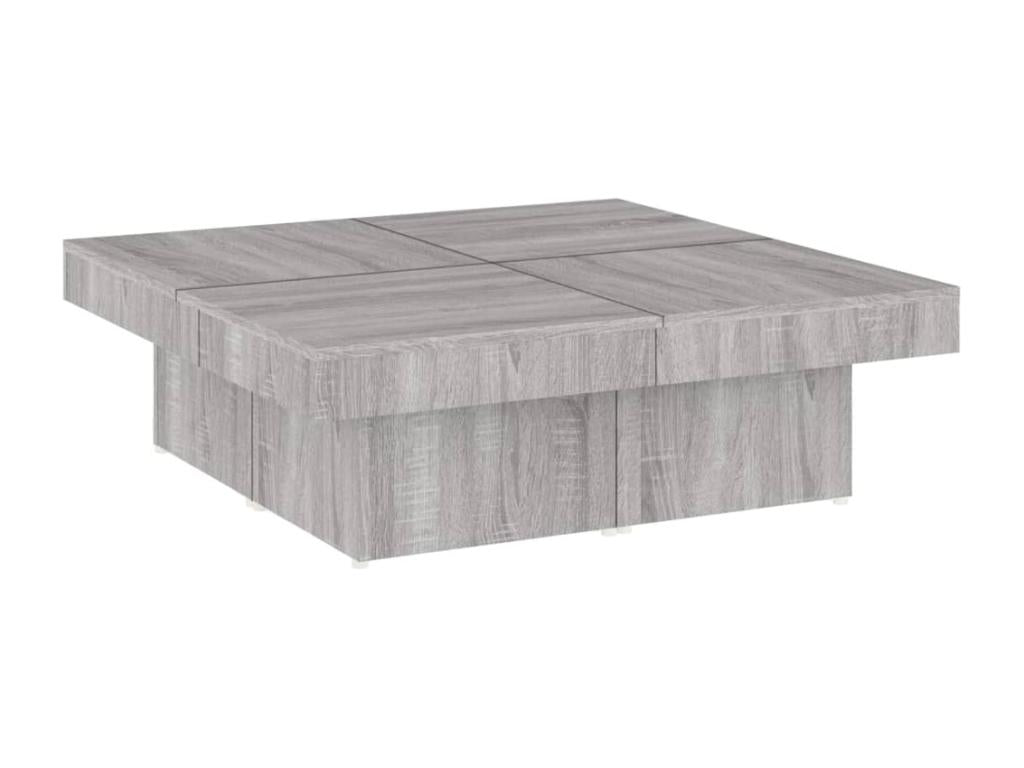 Grey coffee table 90x90x28 cm Engineered wood
