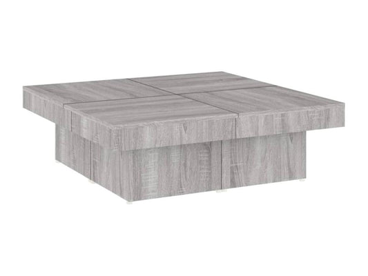 Grey coffee table 90x90x28 cm Engineered wood