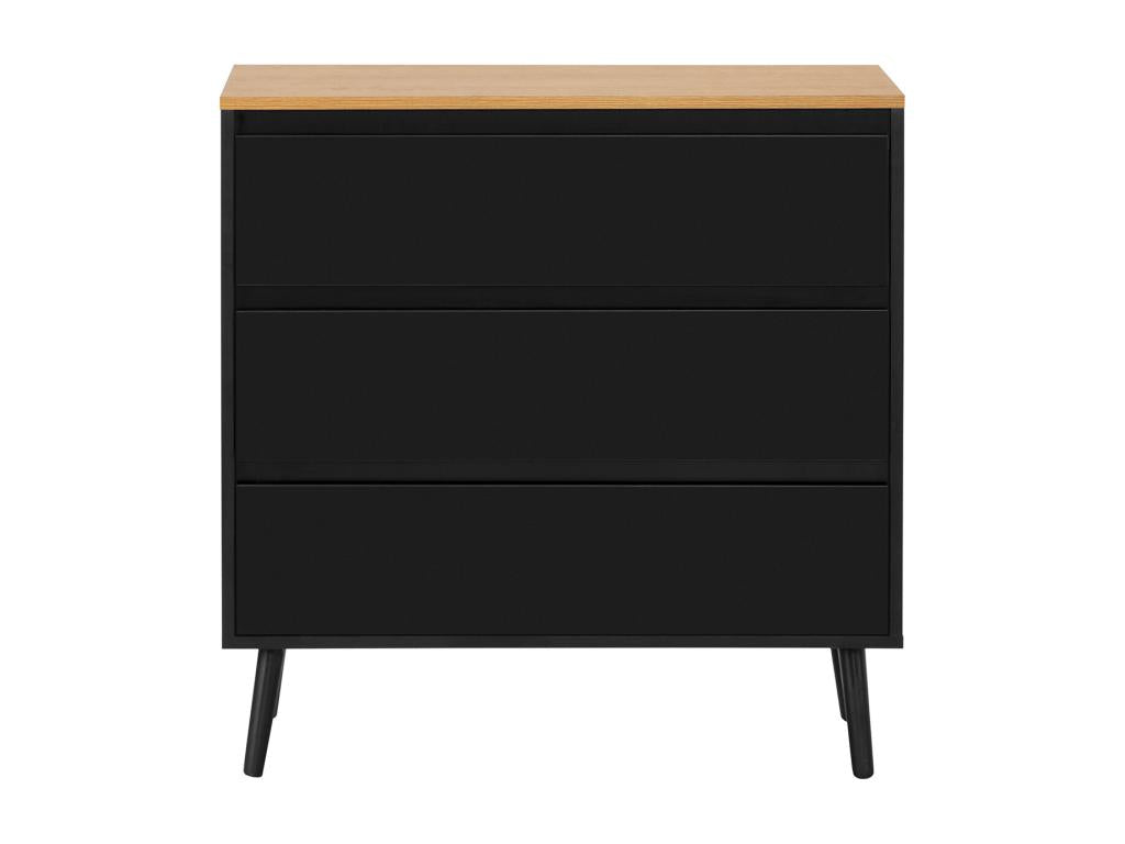 3-drawer chest of drawers, black