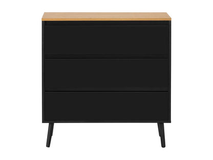 3-drawer chest of drawers, black