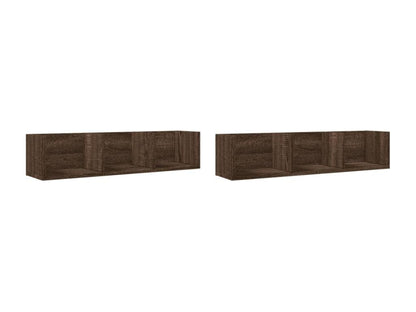 2-piece wall cabinets, brown oak, 75x18x16.5cm, engineered wood
