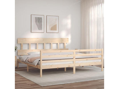 Bed frame with headboard, super solid wood