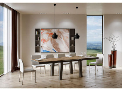 Extendable table 90x180/284 cm Walnut frame Anthracite