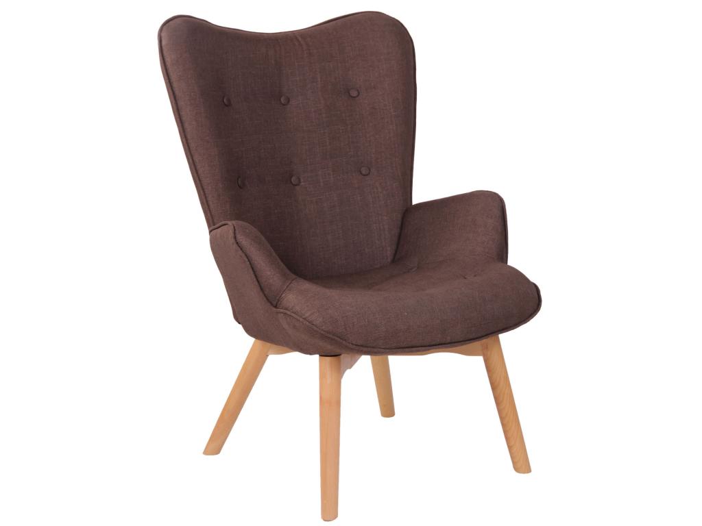 Armchair - Fabric / Wood - Brown -