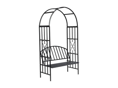 Garden rose arch with bench