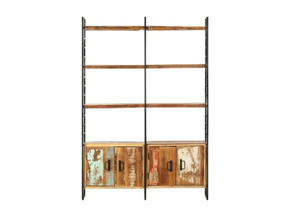 4-tier bookcase, 124x30x180 cm, solid reclaimed wood