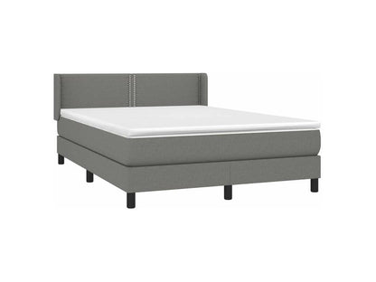 Bed base with mattress, Dark Grey, 140x200 cm, Fabric