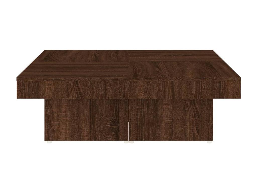 Coffee table, brown oak, 90x90x28 cm, engineered wood