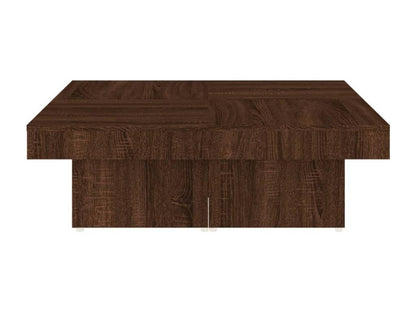 Coffee table, brown oak, 90x90x28 cm, engineered wood