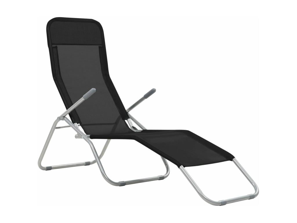 Black folding sun loungers 142x60x97 cm 02 0011951