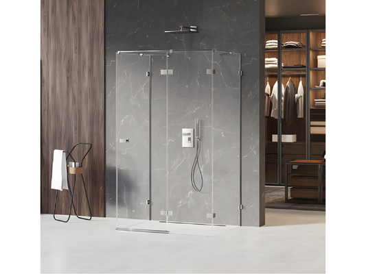 Right-hand pivoting shower enclosure 100x100 Majorca color, front access