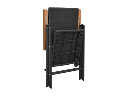 Stackable garden chairs, 2 pcs, black wicker resin