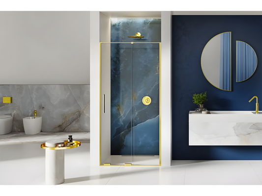 Gold shower door 180 cm 2 sliding panels left