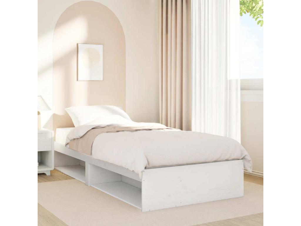 Daybed without mattress, white, 80x200 cm, solid pine wood