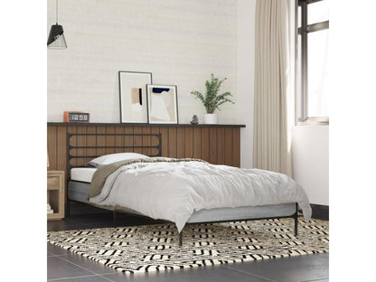 Grey bed frame 90x200 cm engineered wood and metal