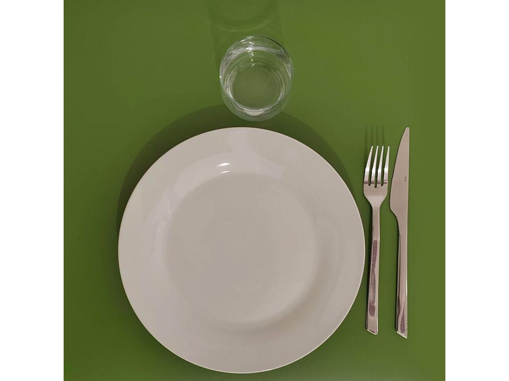 Table 70x70 cm - green model with wooden edges