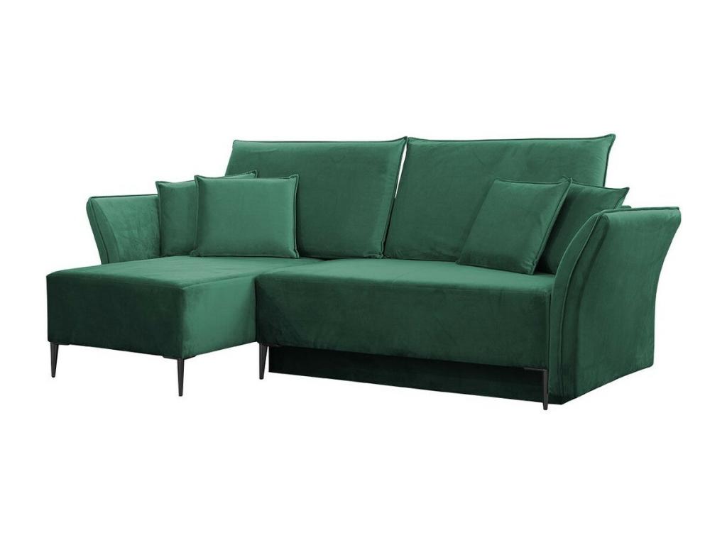 Corner sofa 146 Green Sleeping function Bed box 247x142x96cm