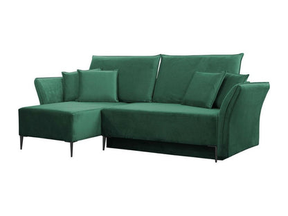 Corner sofa 146 Green Sleeping function Bed box 247x142x96cm