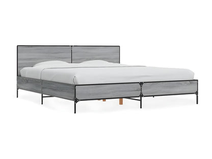 Grey bed frame without mattress, 180x200 cm