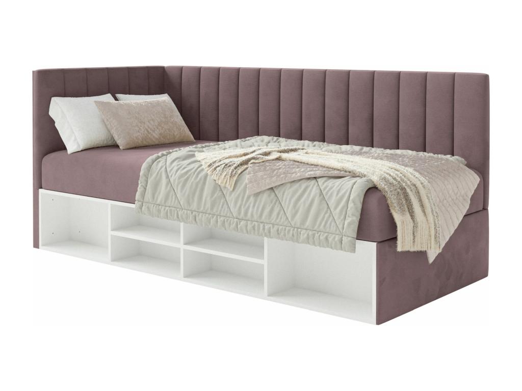 Teen bed with storage - purple - right side -