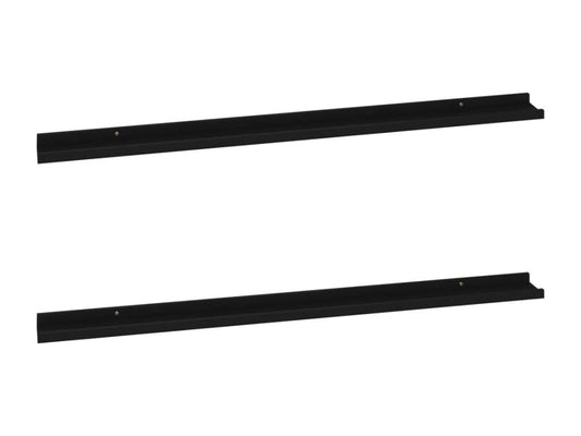 2-piece wall shelves, black, 115x9x3