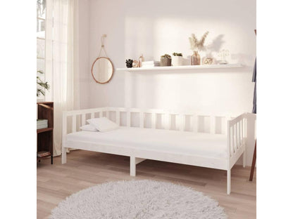 Daybed without mattress, white, solid pine wood, 90x200 cm
