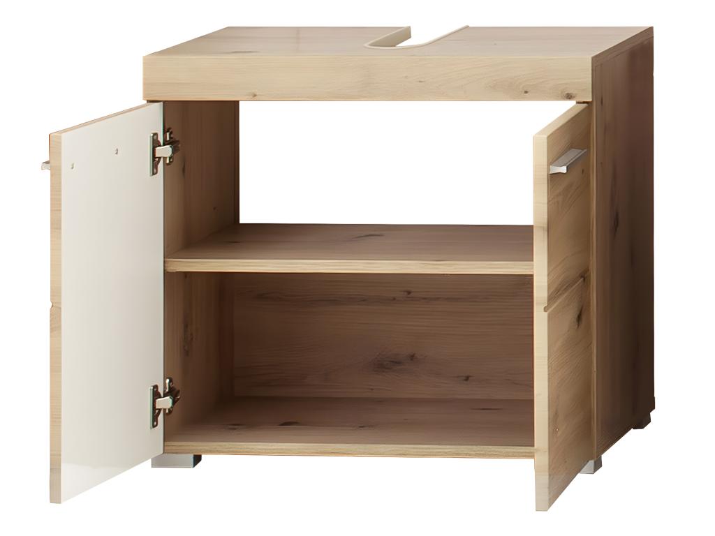 Bathroom vanity unit with two doors, knotty oak finish