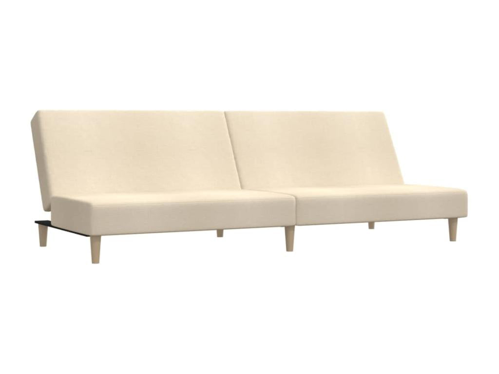 Cream fabric 2-seater sofa bed