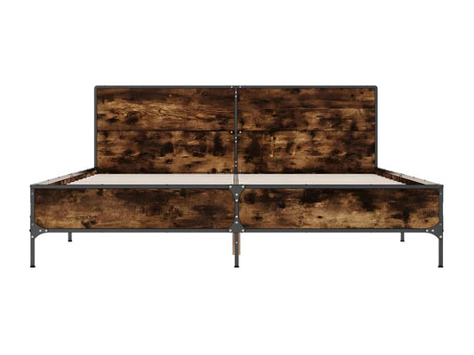 Smoked oak bed frame without mattress, 120x200 cm