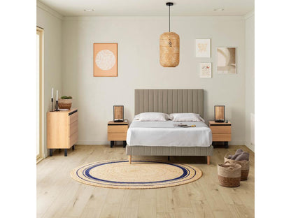 Bed base with headboard 140x200 cm Beige
