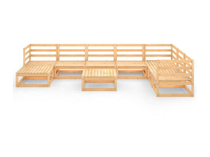 9-piece garden furniture set, solid pine wood, 16