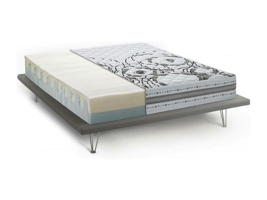 Double mattress, memory foam and Waterfoam, Made in Italy, anti-mite and hypoallergenic, 160x190h 22 cm