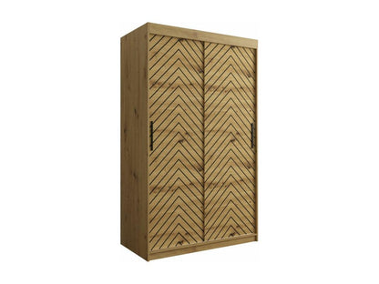 Wardrobe 308 Oak - Black 200x120x62cm Sliding Wardrobe Doors