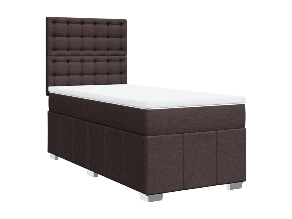Bed base with mattress, dark brown, 90x190 cm