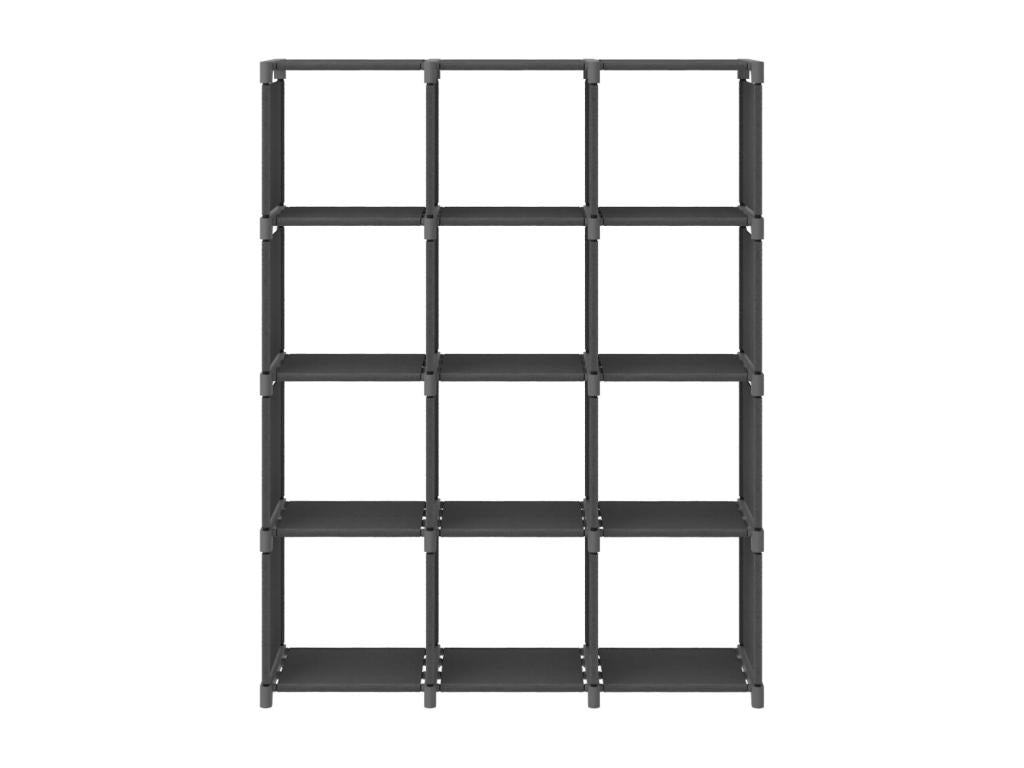 12-cube display shelf, grey, 103x30x141 cm, fabric
