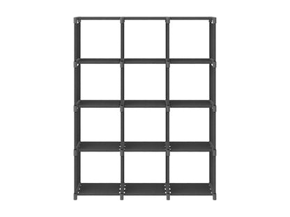 12-cube display shelf, grey, 103x30x141 cm, fabric
