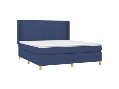 Bed base with mattress and LED light, blue, 160x200 cm, fabric