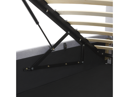 Ottoman bed, fabric, 160x200 cm, light grey