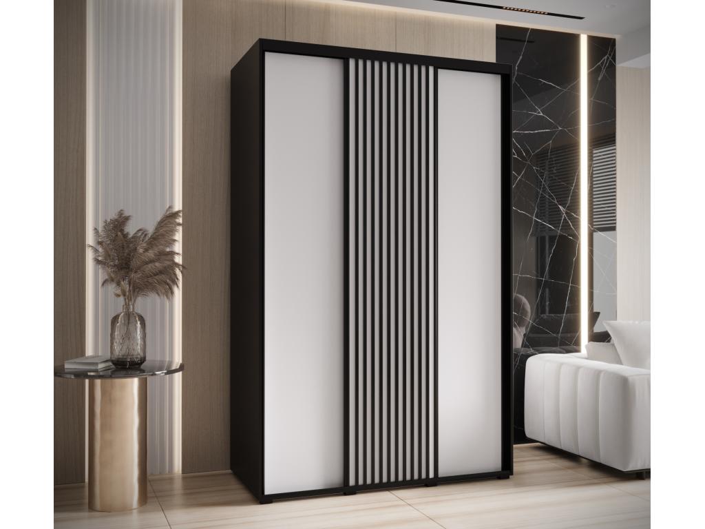 Wardrobe 1 with Sliding Doors 235.2/160/60 3 Doors Black/White