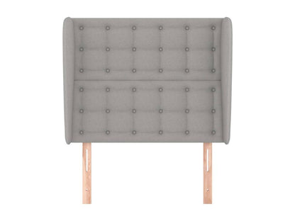 Headboard with wings, light grey, 83x23x118/128 cm, fabric