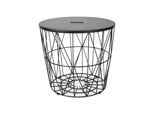 Black metal coffee table, 49cm