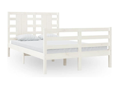 Bed frame without mattress, white, 120x200 cm, solid pine wood