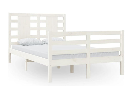 Bed frame without mattress, white, 120x200 cm, solid pine wood