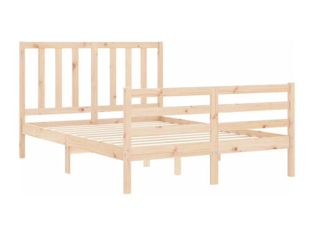 Bed frame without mattress 140x190 cm solid pine wood