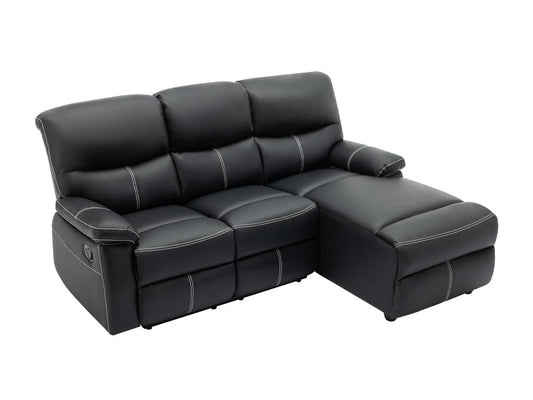 Right-hand corner sofa in black faux leather