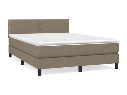 Upholstered bed base with 140x190 cm mattress, fabric