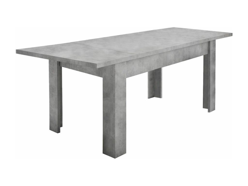 Extendable Dining Table with Cement-Look Top and Legs