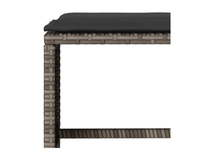 4-piece garden furniture set with grey resin wicker cushions