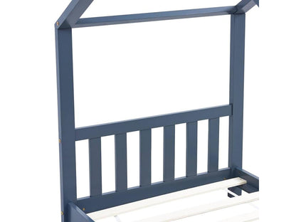 Children's bed frame, grey, solid pine wood, 80x160 cm