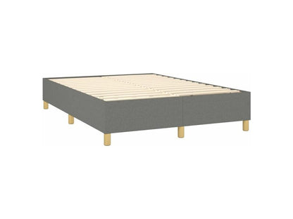 Bed base with mattress, Dark Grey, 140x200 cm, Fabric